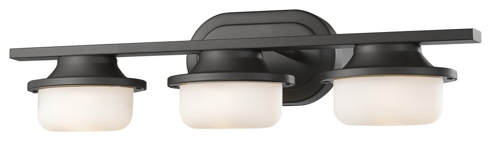 Zlite 1917-3V-BRZ-LED 3-Light Vanity, Matte Opal