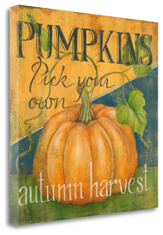 "Pick Your Pumpkins" By Kim Lewis, Giclee Print on Gallery Wrap Canvas