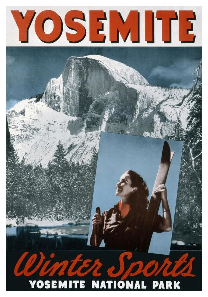 "Yosemite / Winter Sports" Digital Paper Print by Unknown, 30"x42"