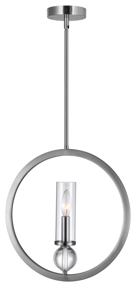 Elton 1 Light Pendant With Satin Nickel Finish
