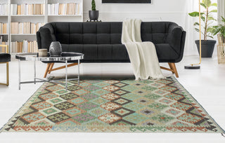 Sun Faded Flatweave Muhaimin Rust/Ivory Rug, 4'9x6'7