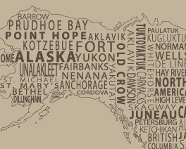 1-World Text Map Wall Mural, Tan Mono, 3 panel, 124"x67"