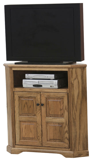 Oak Ridge, Tall 41" Wide Corner TV Console, Gold Oak