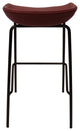 LeisureMod Servos Barstool With Faux Leather Seat and Iron Frame Set of 2, Bordeaux