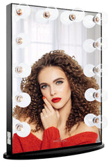 Hollywood Glow XL Vanity Mirror, Pro Black, Clear Led Globe Bulbs