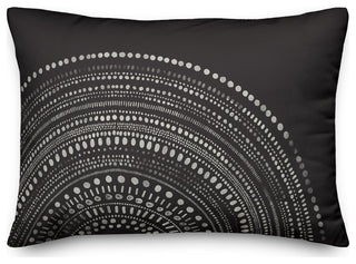 Black Circle Dot Pattern 14x20 Indoor/Outdoor Pillow
