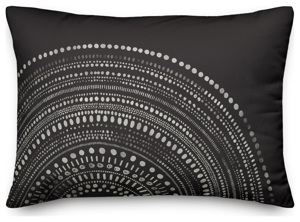 Black Circle Dot Pattern 14x20 Indoor/Outdoor Pillow