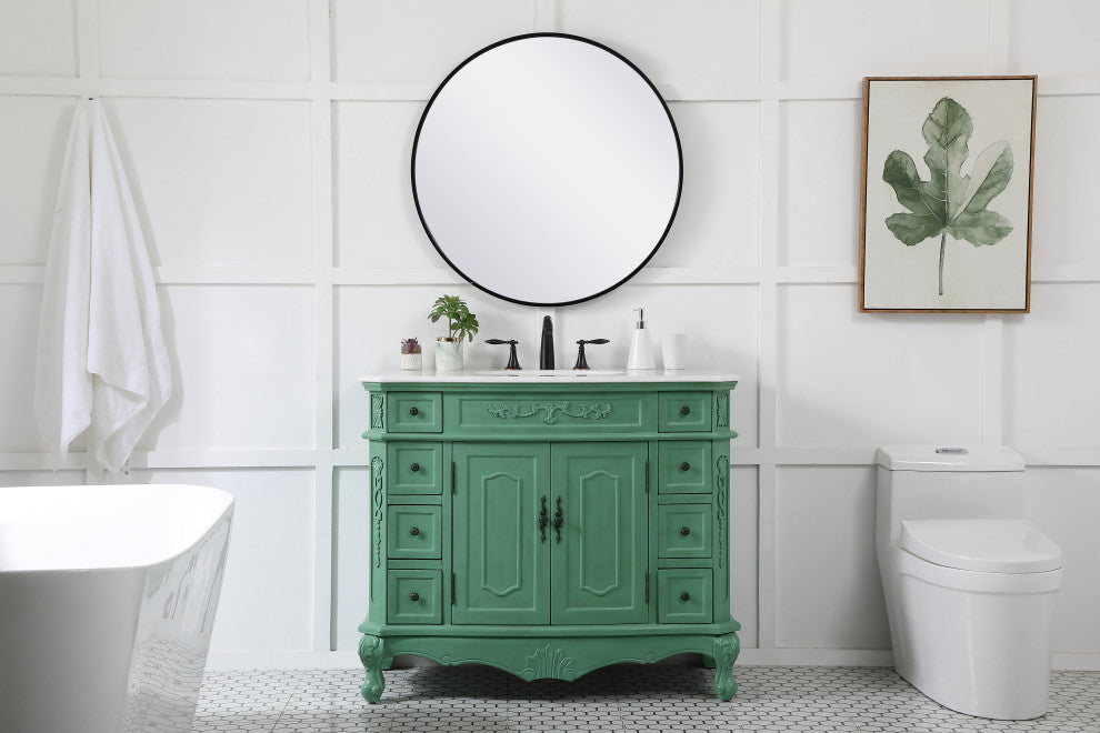 Bathroom Vanity, Vintage Mint, 42", Single Sink