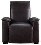 Acme Nernoss Power Motion Recliner Dark Grain Brown Leather and Aluminum