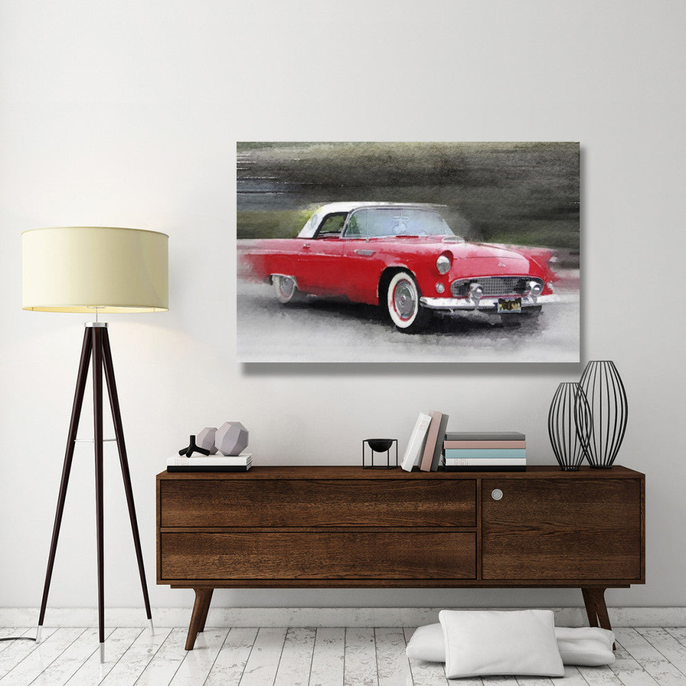 "1955 Ford Thunderbird Watercolor" Fine Art Print
