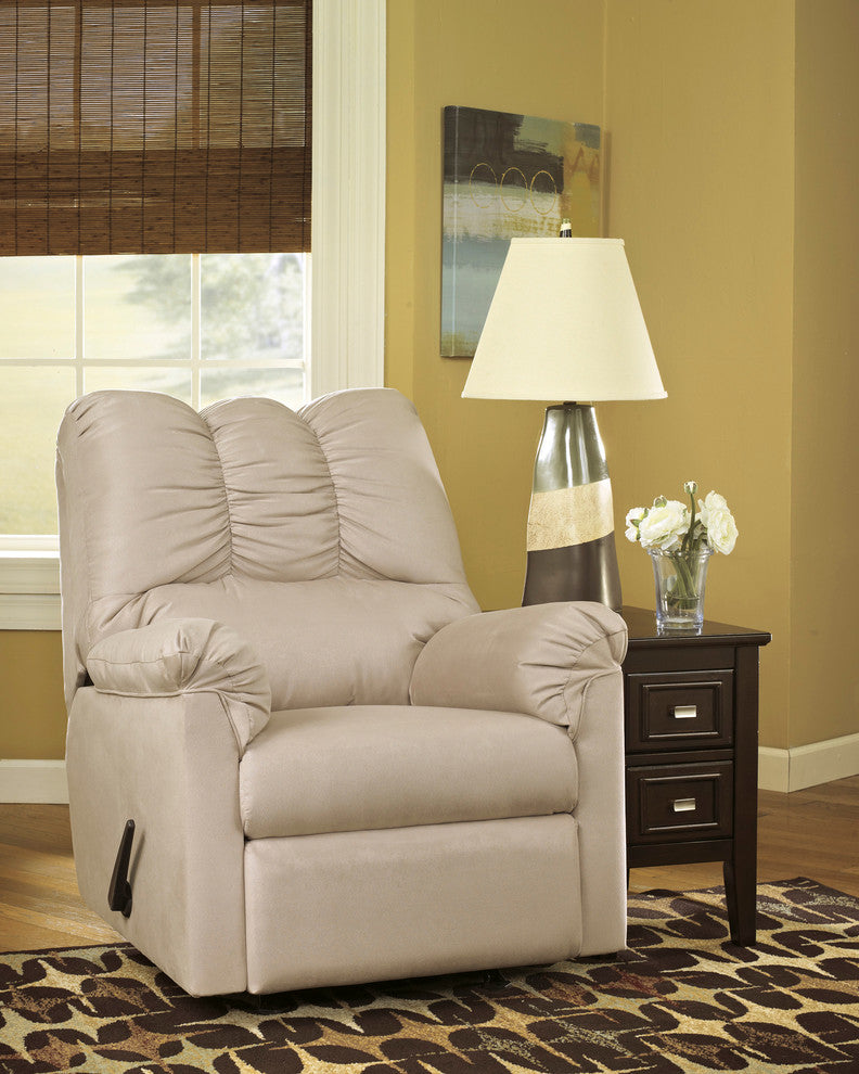 Signature Design Darcy Rocker Fabric Recliner, Stone
