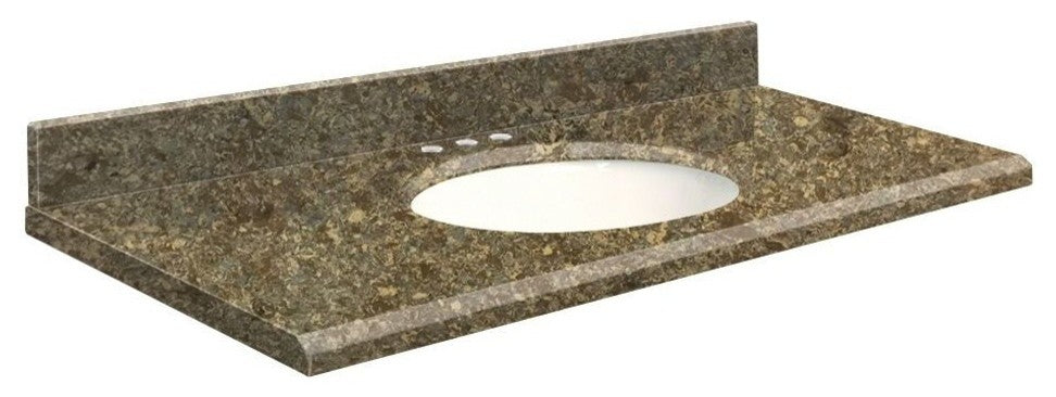 Quartz 25"x19" 1 Sink Vanity Top, White Bowl, Rapture, 8" Centerset