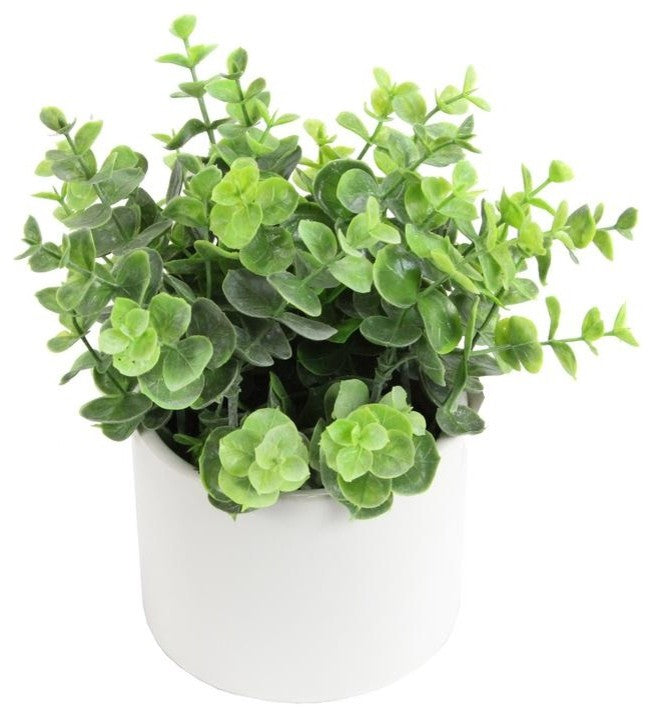 Admired By Nature Artificial Eucalyptus Plant With Ceramic Pot