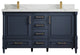 Aberdeen 60 Double Bathroom Vanity in Hale Navy Blue  2" Calacatta Laza