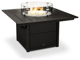 Polywood Square 42" Fire Pit Table, Black