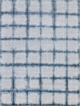 Chroma Handmade Hand Loomed Wool and Bamboo Silk Navy Area Rug