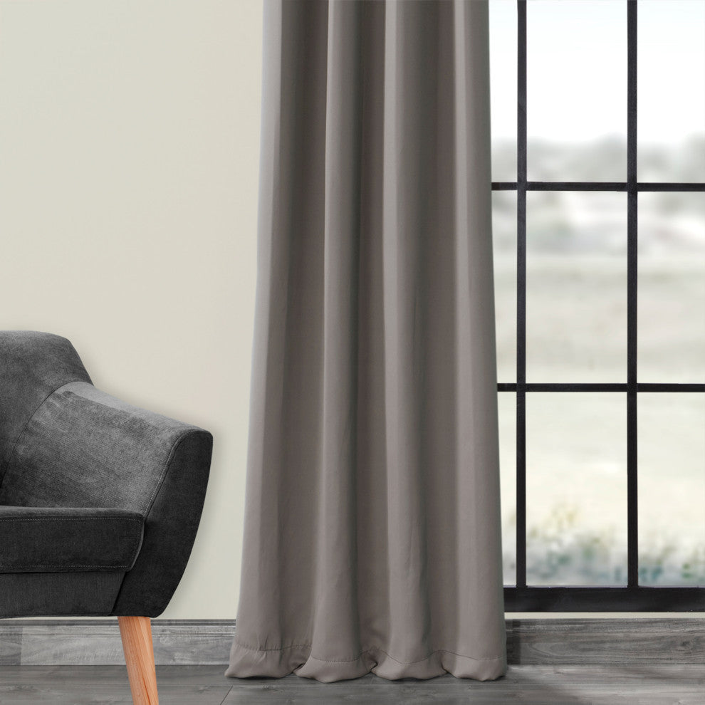 Neutral Gray Room Darkening Curtain, Set of 2, 50"x120"