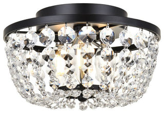 Elegant Lighting 1109F10 Cora 3 Light 10"W Semi-Flush Bowl - Black