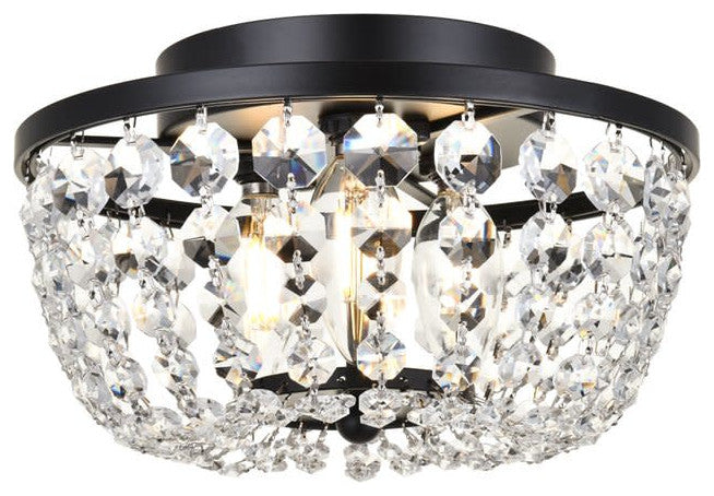 Elegant Lighting 1109F10 Cora 3 Light 10"W Semi-Flush Bowl - Black