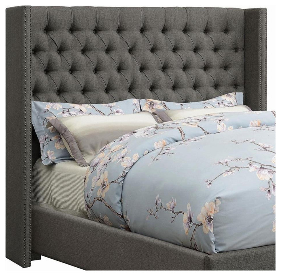 Coaster Bancroft Upholstered Fabric Eastern King Headboard in Gray