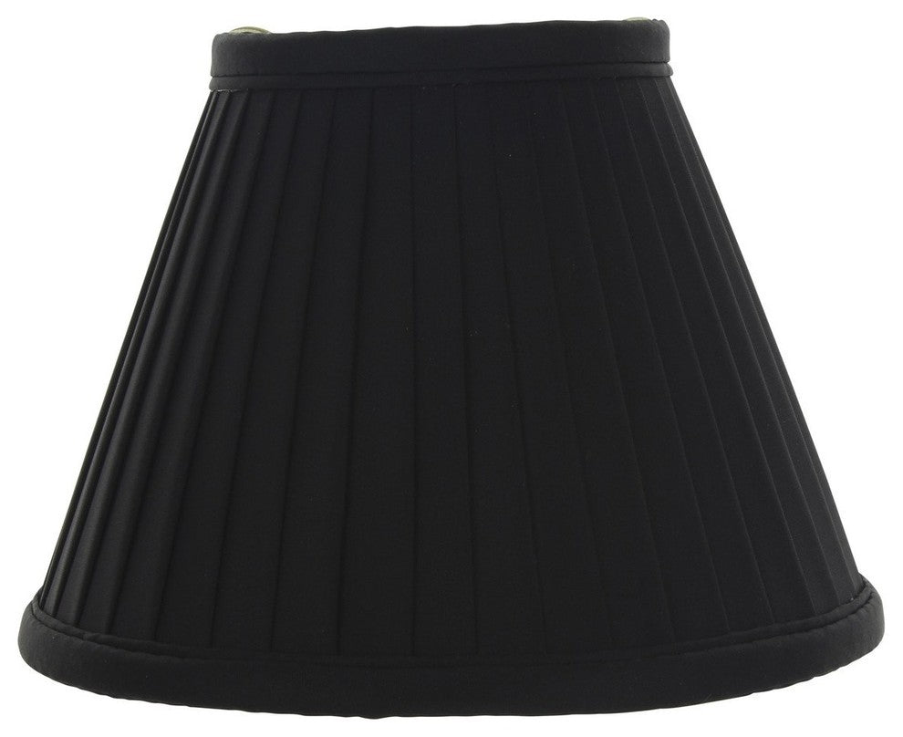 Silk Side Pleat 5" Black With Gold Chandelier Shade Mini Clip-On, Set of 12