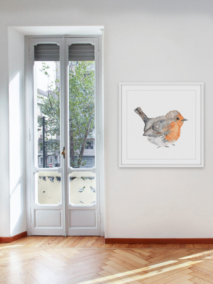 Marmont Hill, "English Robin" by Thimble Sparrow Framed Painting Print