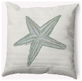18x18" Starfish Nautical Decorative Indoor Pillow, Sage