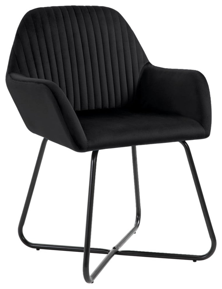 vidaXL Dining Chairs 2 pcs Black Velvet