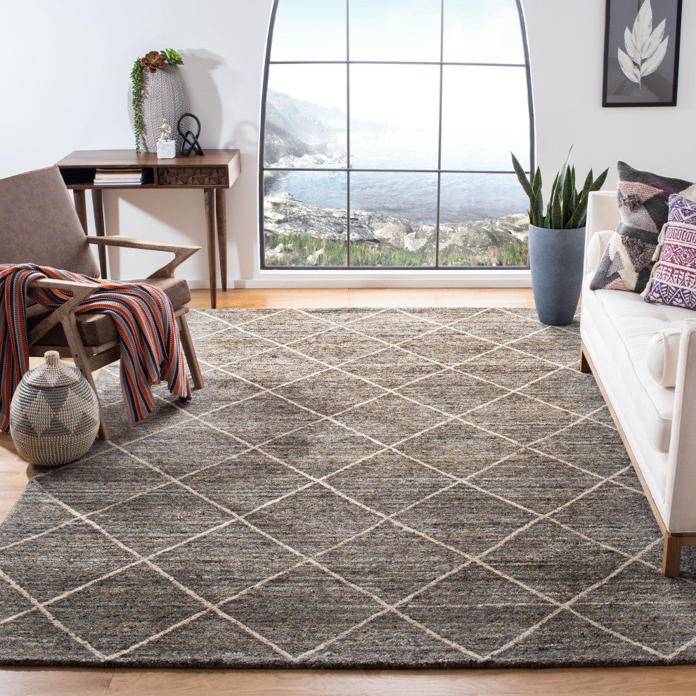 Safavieh Micro-Loop Collection HIM423D Rug, Grey/Olive, 8' X 10'