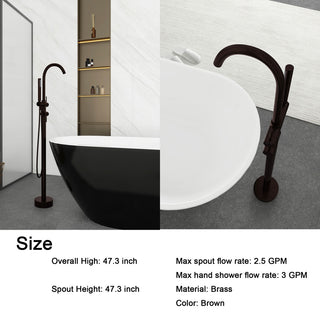 Freestanding Double Handle Clawfoot Tub Faucet, Brown