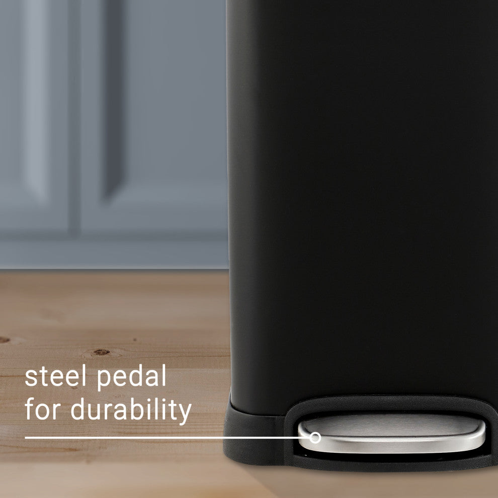 Betty Retro Mini 3.2-Gallon Step-Open Trash Can, Black