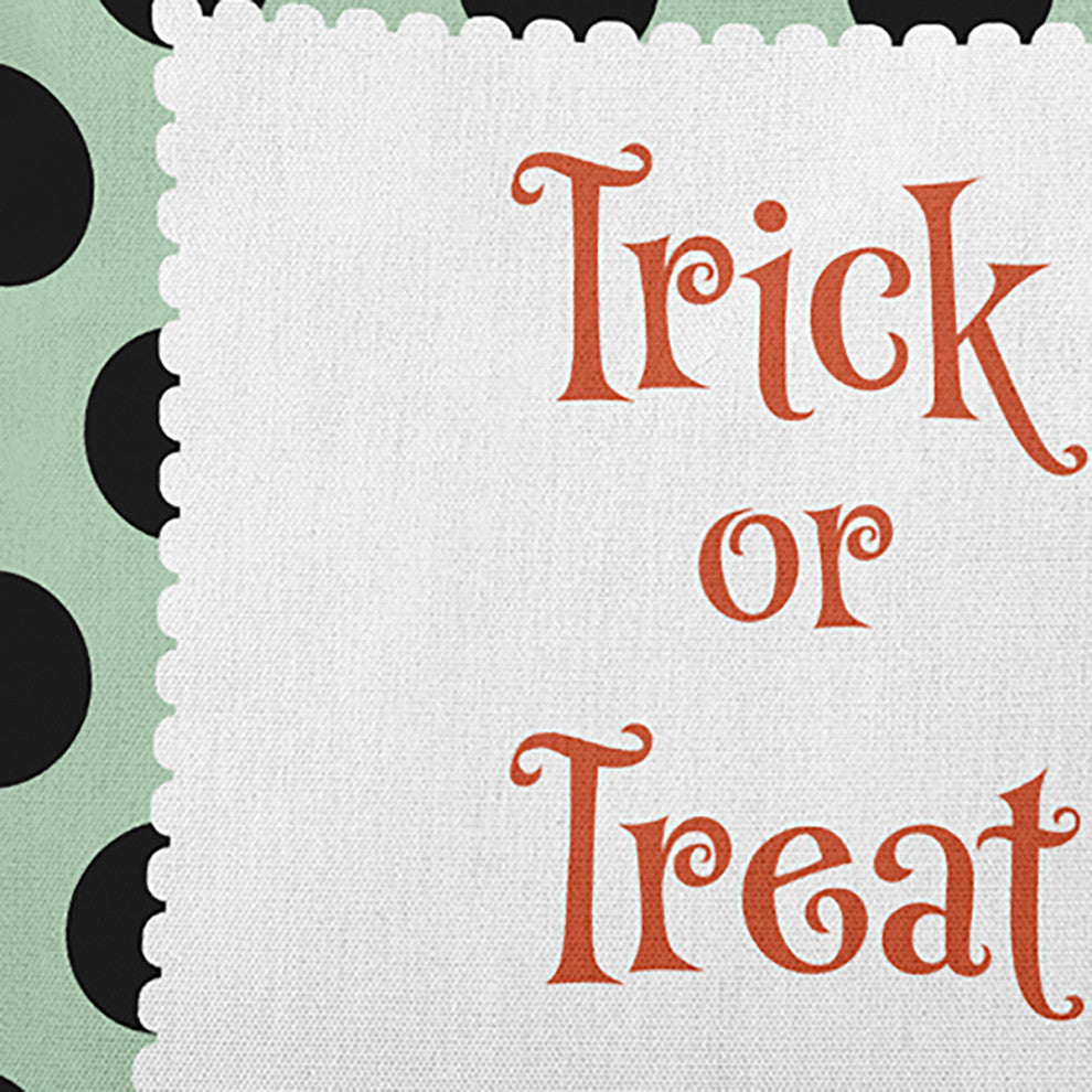 Trick or Treat Dots Accent Pillow, Mint Green, 16"x16"