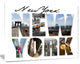 New York City Graphic Montage, Cityscape Canvas Art Print, 20"x12"