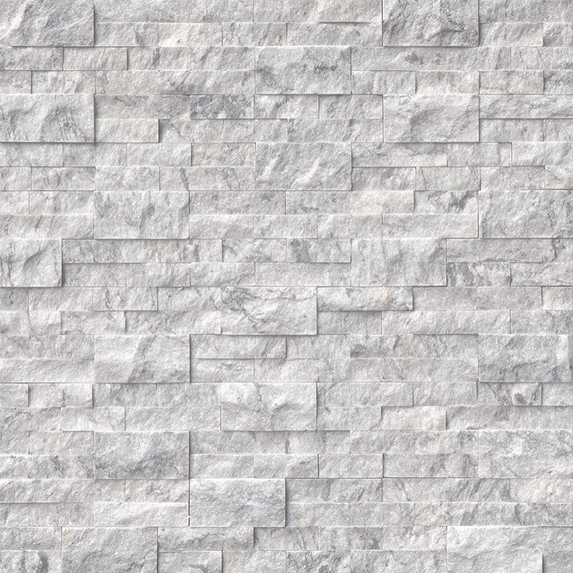Arabescato Carara 6X12X6 Splitface Corner Ledger Panel, 4x4 or 6x6 Sample