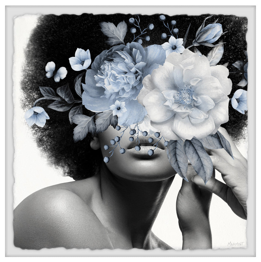 "Flower Mask" Framed Painting Print, 18x18
