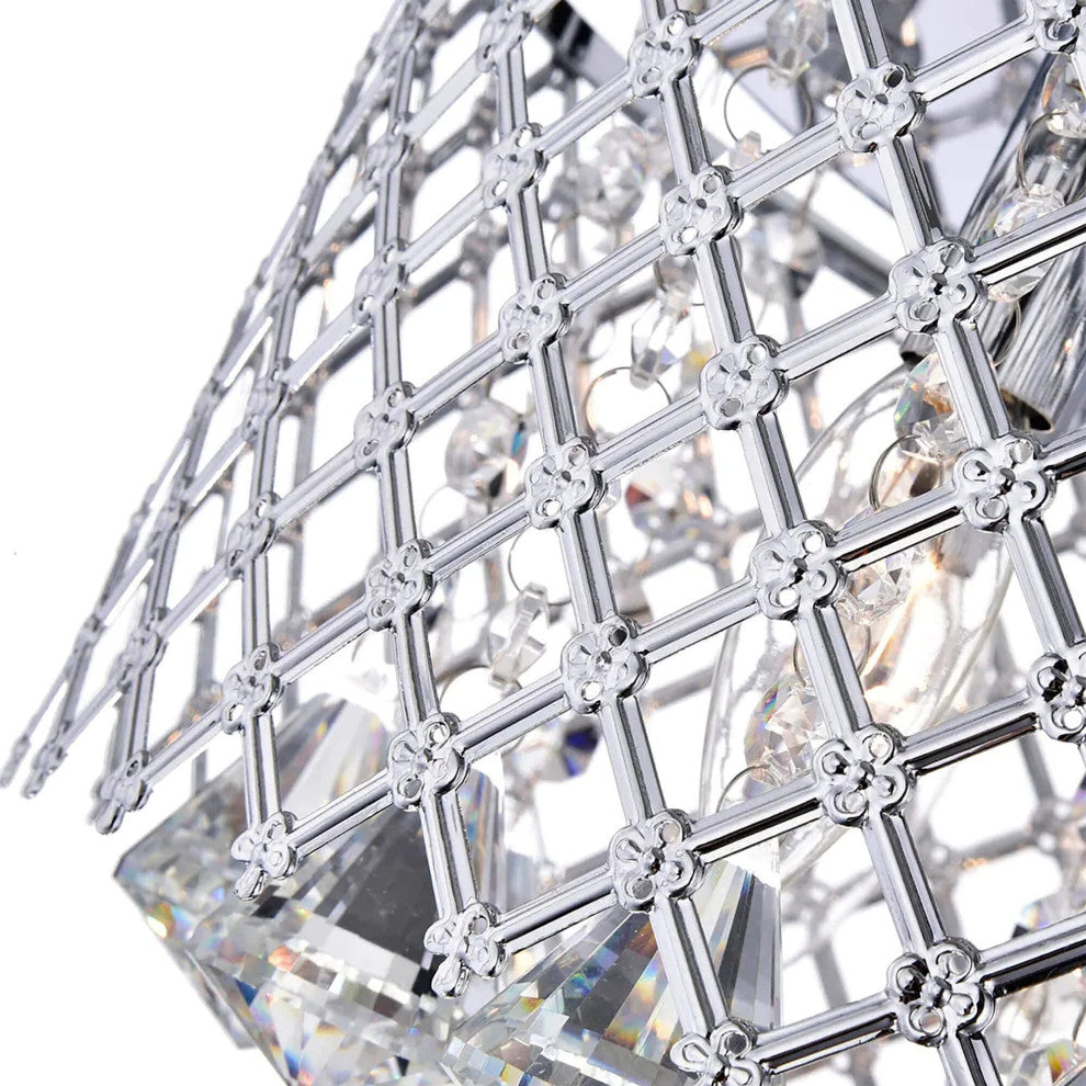 Chloe Chrome Crystal Flush Mount Chandelier