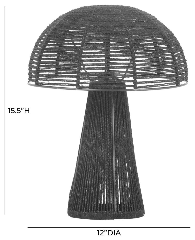 Oddy Jute Table Lamp, Black