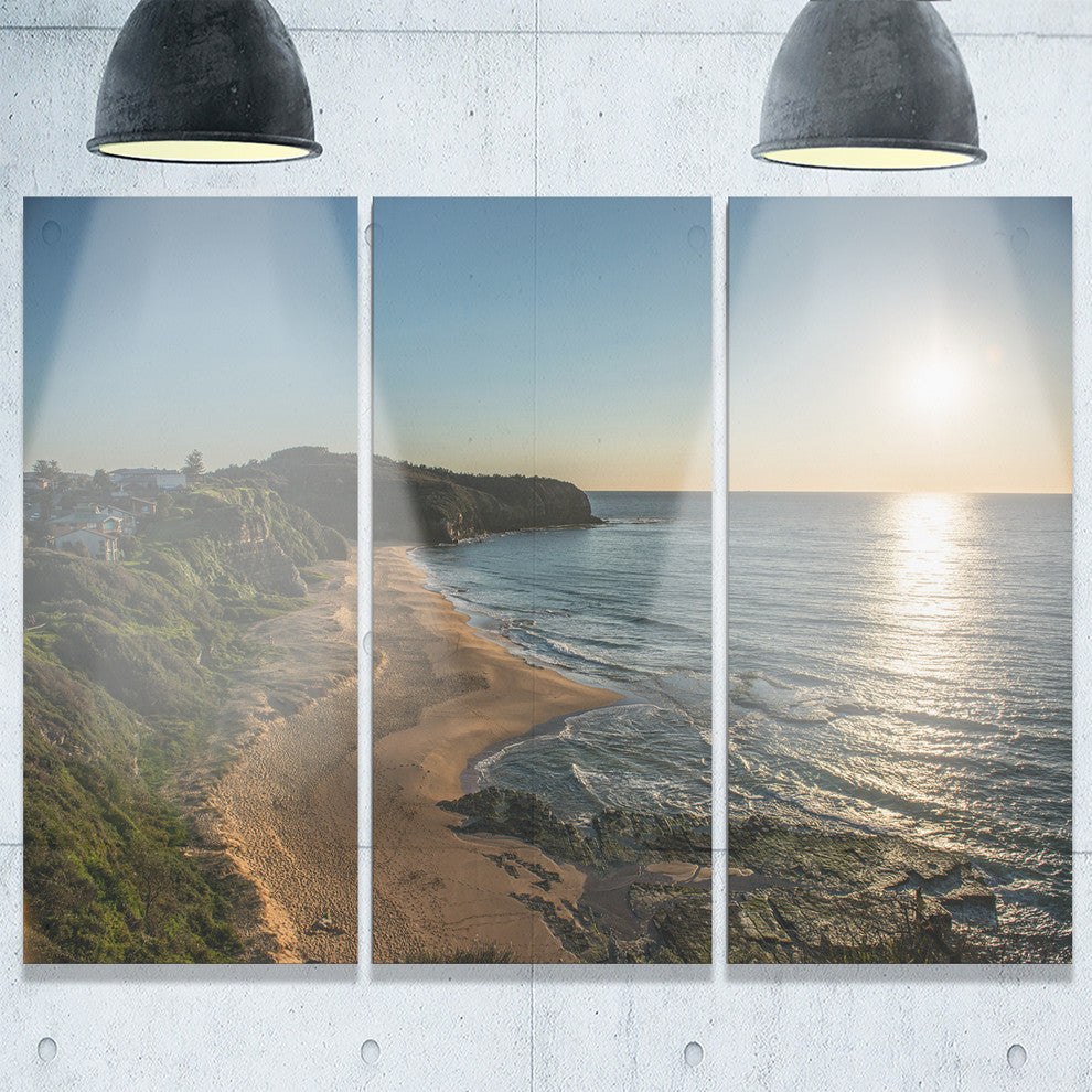 "Clam Sea Waters at Sydney beach" Metal Wall Art, 3 Panels, 36"x28"