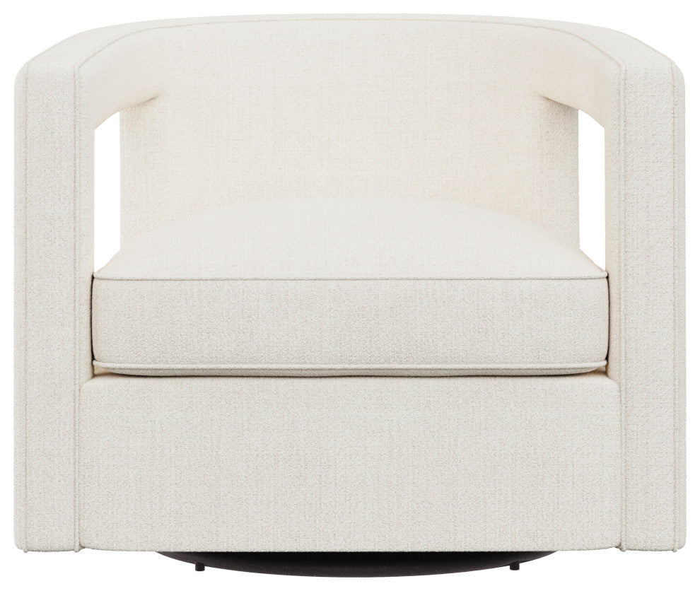 Alana Fabric Swivel Chair No Nails Custom, White