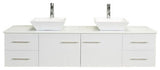 Totti Wave 72 inch White Modern Double Sink  Vanity  Top And Double Sinks