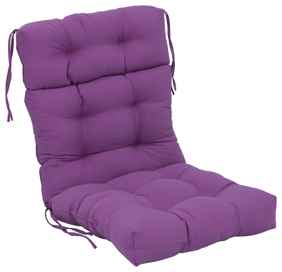 20-"x42" Solid Twill Tufted Chair Cushion Purple