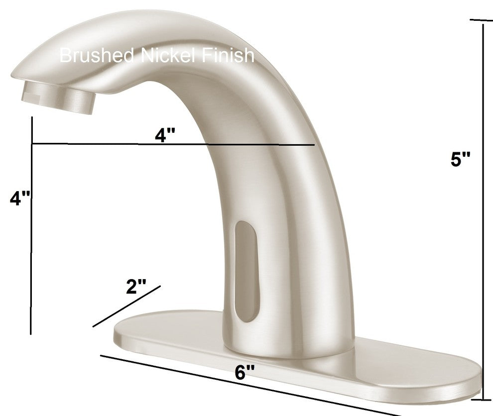Lano Sensor Faucet in Brushed Nickel Finish, Cold Water