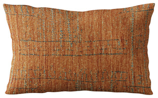 Plutus Orange Lux Geometric Luxury Throw Pillow, 18"x18"