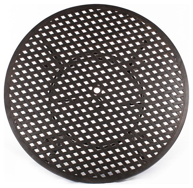Carlsbad 52" Cast Aluminum Round Dining Table, Dark Lava Bronze