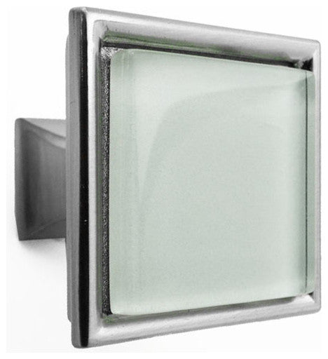 Crystal White Crystal Glass Brushed Nickel Madison Classic Knob