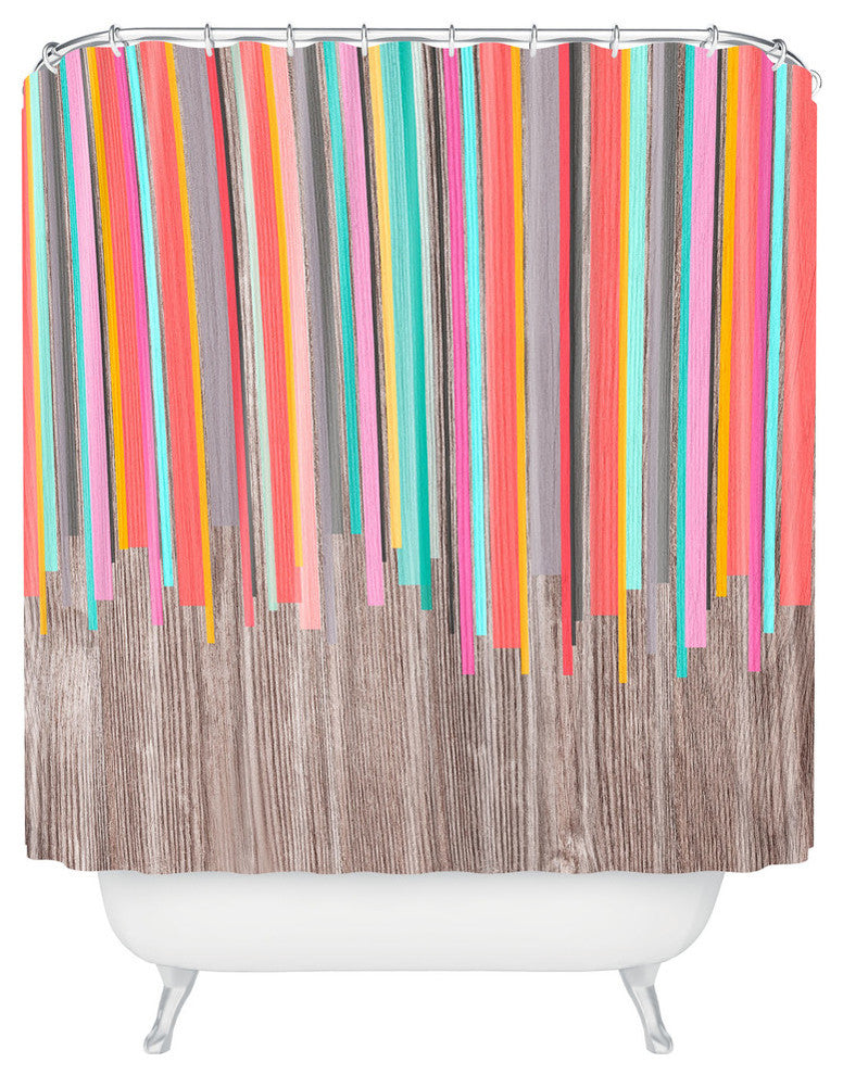 Deny Designs Iveta Abolina Stripe Happy Shower Curtain