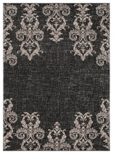 Galleria Kingston Gray Transitional Area Rug, Black, 7'10"x9'10"