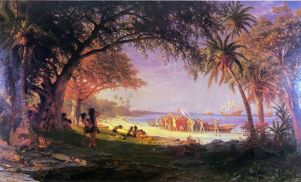 Albert Bierstadt The Landing of Columbus, 18"x27" Wall Decal