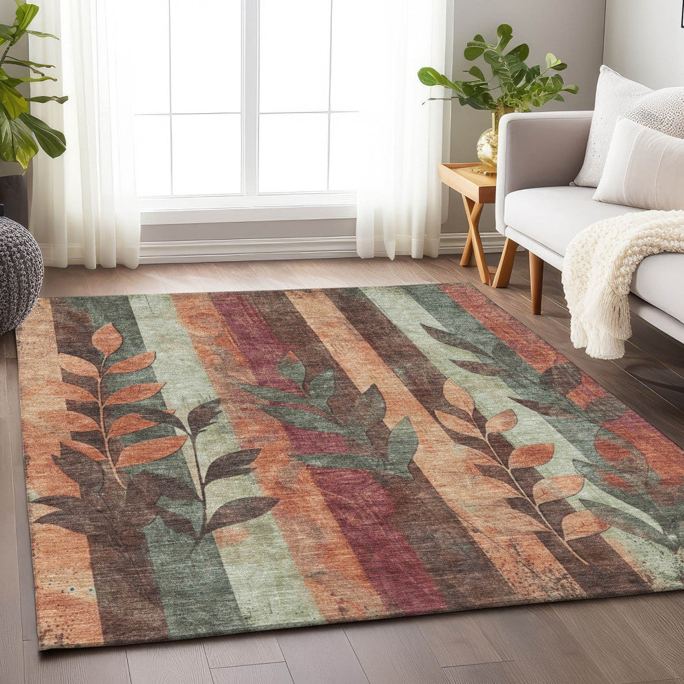 Machine Washable Indoor/Outdoor Chantille ACN1871 Clay 3' x 5' Rug