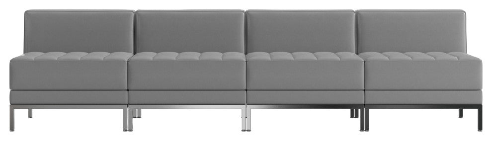 HERCULES Imagination Series LeatherSoft Lounge Set, 4 Pieces, Gray